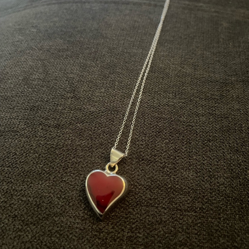 Sterling Silver heart necklace.